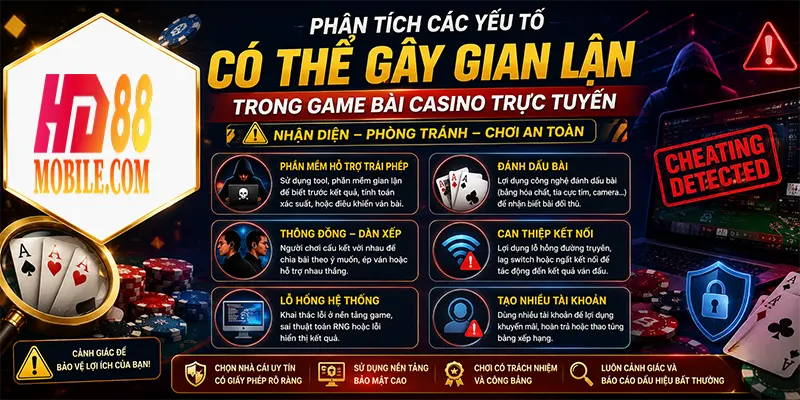 Phân Tích Các Yếu Tố Có Thể Gây Gian Lận Trong Game Bài Casino Trực Tuyến