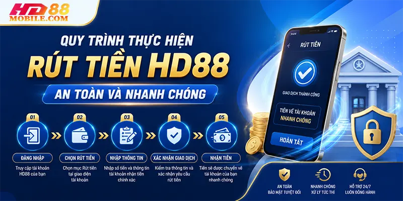 Quy trình thực hiện rút tiền HD88 an toàn và nhanh chóng